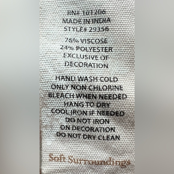 SOFT SURROUNDINGS, Beaded Tunic, light pink, perfect condition, Never worn, L sz - Picture 12 of 12